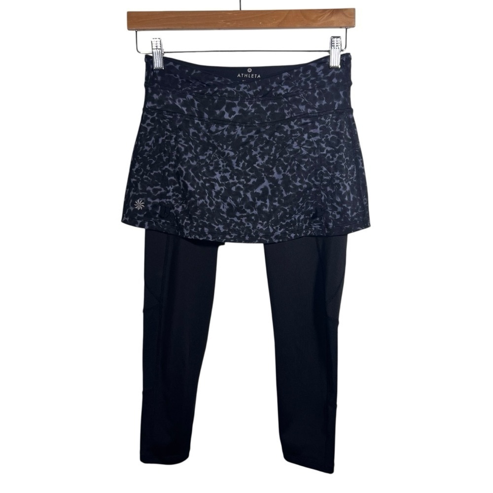 Athleta 2 In 1 Flirty Stardust Active Skirt Capri Leggings Size XS